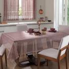 Toalha de Mesa Interlar Renda 100% Poliéster Retangular Color 150m x 220m 6 Lugares Rose