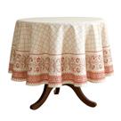 Toalha de mesa ISAENNE 140 cm redonda floral amarela pálida durável