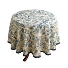 Toalha de mesa ISAENNE Designer de linho francês azul floral 140 cm