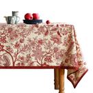 Toalha de mesa ISAENNE Designer de linho francês quadrada vermelha floral