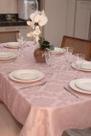 Toalha de Mesa Jacard Luxo 6 Lugares 2,00mt x 1,40mt Rose