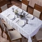 Toalha de Mesa Jacquard 6 Lugares Varias Cores Luxo BRANCO