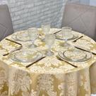 Toalha de Mesa Jacquard Redonda para Festas Buffet Eventos Toalha de Mesa Jacquard Redonda para Festas Buffet Eventos