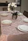 Toalha de Mesa Jacquard Retangular Glamour Luxo 3,50x1,35 - 12 Lugares - Rosê
