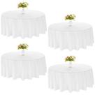 Toalha de mesa JALANCY, poliéster branco, redonda, 120 cm, pacote com 4