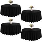 Toalha de mesa JALANCY redonda de 229 cm, poliéster preto, pacote com 4
