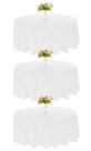 Toalha de mesa JALANCY redonda de poliéster 229 cm branca, pacote com 3