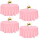 Toalha de mesa JALANCY, redonda, poliéster, 229 cm, lavável, rosa, pacote com 4
