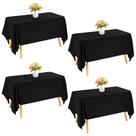 Toalha de mesa JALANCY retangular 152x259cm, poliéster preto, pacote com 4