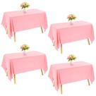 Toalha de mesa JALANCY retangular 152x259cm, poliéster rosa, pacote com 4