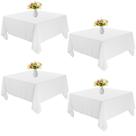Toalha de mesa JALANCY Square 132x132cm, poliéster branco, pacote com 4 Toalha de mesa JALANCY Square 132x132cm, poliéster branco, pacote com 4