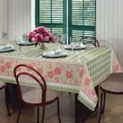 Toalha de Mesa KazzaVip Estampada Pop 80% Algodão e 20% Poliéster Quadrada 4 Lugares Rose 1,40mx1,40m Verde