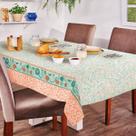 Toalha de Mesa KazzaVip Estampada Pop 80% Algodão e 20% Poliéster Retangular 6 Lugares Sevilha 1,40mx2,10m Verde