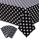 Toalha de mesa Kesfey Black Polka Dot 137x274cm Plástico x5