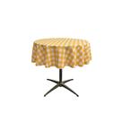 Toalha de mesa LA Linen Poly Checkered redonda 148 cm amarela escuro/branca
