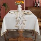 Toalha de mesa Laolitou Algodão Linho Impermeável 140x220cm Bege