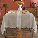 Toalha de mesa Laolitou impermeável de algodão de linho 140x140cm quadrada
