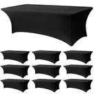 Toalha de Mesa Lemict Kit com 10 Unidades 244 x 76 cm Preta em Spandex