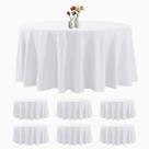 Toalha de mesa luccido redonda de 305 cm branca resistente a manchas (pacote com 6)