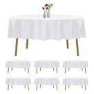 Toalha de mesa luccido redonda de 70 polegadas branca resistente a manchas (pacote com 6) Toalha de mesa luccido redonda de 70 polegadas branca resistente a manchas (pacote com 6)