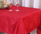 Toalha de mesa luxo jacquard tecido gloss vermelha