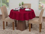 Toalha De Mesa Luxo Redonda Sala Jantar Jacquard 4 Lugares