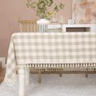 Toalha de mesa Midsummer Breeze Rustic Checkered 140x300cm de algodão Toalha de mesa Midsummer Breeze Rustic Checkered 140x300cm de algodão