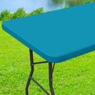 Toalha de mesa Moosfor Spandex Retangular Turquesa de 6 pés