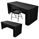 Toalha de mesa Nasitos ajustada em preto para mesas de 4 pés (pacote com 2)