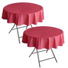 Toalha de mesa Nasitos, pacote com 2, 152 cm, redonda, impermeável, vermelha