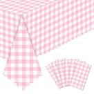 Toalha de mesa NatNarr Pink Gingham, pacote com 6, 137x274cm PEVA Toalha de mesa NatNarr Pink Gingham, pacote com 6, 137x274cm PEVA