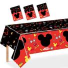 Toalha de mesa Nyhpar Mouse Party Preto Vermelho Plástico x3 220x130cm