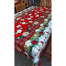 Toalha de Mesa Oxford Festiva Natalina Natal Papai Noel para 4 e 6 Lugares