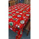 Toalha de Mesa Oxford Festiva Natalina Natal Papai Noel para 4 e 6 Lugares