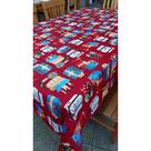 Toalha de Mesa Oxford Festiva Natalina Natal Papai Noel para 4 e 6 Lugares