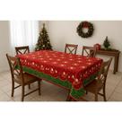 Toalha de Mesa Oxford Festiva Natalina Natal Papai Noel para 4 e 6 Lugares