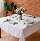 Toalha de mesa oxford quadrada 4 lugares 1,45m x 1,45m branca