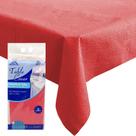 Toalha de mesa Papel vermelho Dozobeede descartável de 3 camadas 138x274cm - pacote com 6