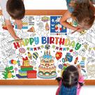 Toalha de Mesa para Colorir Zachely Happy Birthday - 76x183cm
