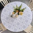 Toalha de mesa Pioggia redonda de vinil ajustada à prova d'água 90-110cm