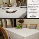 Toalha de Mesa Posta Luxo de Linho 80X80 cm Cor:Cru