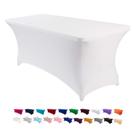 Toalha de mesa Promeise Spandex 6 pés retangular branca Toalha de mesa Promeise Spandex 6 pés retangular branca