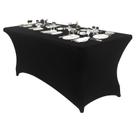 Toalha de mesa Promeise Spandex 8 pés retangular elástica preta