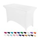 Toalha de mesa Promeise Stretch Spandex 4 pés retangular branca Toalha de mesa Promeise Stretch Spandex 4 pés retangular branca
