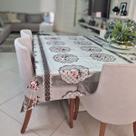 Toalha de Mesa PVC Cristal 3,00x1,40 Transparente Com Estampa Impermeável Protetora