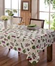 Toalha de Mesa Quadrada 140x140cm Beringela Impermeavel Bege