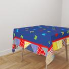 Toalha De Mesa Quadrada 4 Lugares Tecido Oxford Festa Junina Retalhos Diversos TL323 -140x140cm