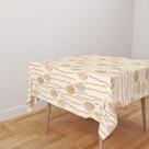 Toalha De Mesa Quadrada 4 Lugares Tecido Oxford Ovos Ramos Bege TL299 -140x140cm