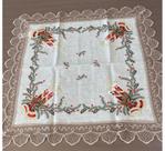 Toalha de Mesa Quadrada Bordada 85 x 85 Natal Bege Multi Trade