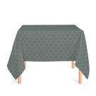 Toalha de Mesa Quadrada em Tecido Jacquard Azul e Dourado Geométrico Tradicional Toalha de Mesa Quadrada em Tecido Jacquard Azul e Dourado Geométrico Tradicional